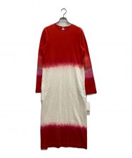 Mame Kurogouchi (マメクロゴウチ) Shibori Tie-Dyed Cotton Jersey Dress ホワイト×レッド サイズ:2