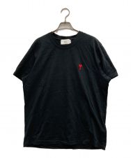 AMI Alexandre Mattiussi (アミ アレクサンドル マテュッシ) ロゴ刺繍tシャツ ブラック サイズ:Ⅼ