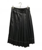 Acne studiosアクネストゥディオス）の古着「Satin pleated skirt」｜ブラック