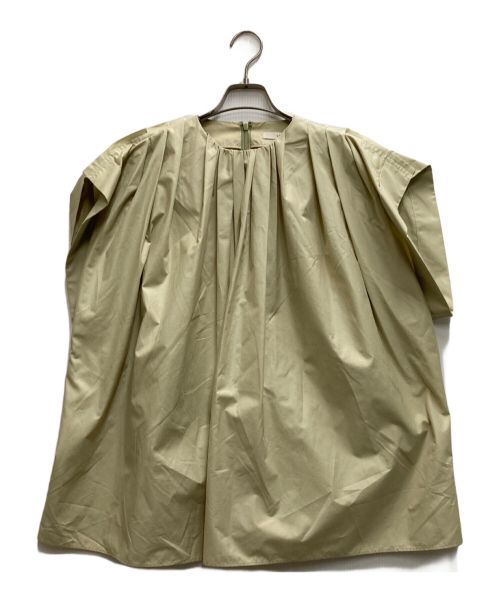 LOHEN（ローヘン）LOHEN (ローヘン) ギャザー タック ボリューム ブラウス グリーン サイズ:FREEの古着・服飾アイテム
