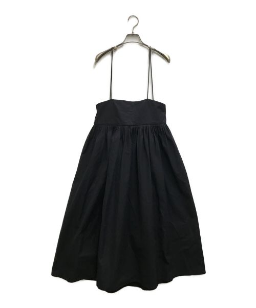 DRAWER（ドゥロワー）DRAWER (ドゥロワー) コットンタックサロペットスカート ブラック サイズ:38の古着・服飾アイテム