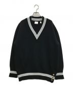 BURBERRYバーバリー）の古着「Black Wool Oversized Cricket Sweater」｜ブラック