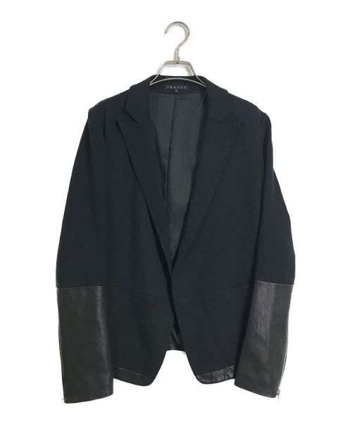 theory（セオリー）theory (セオリー) レザー切替ジャケット ブラック サイズ:Mの古着・服飾アイテム