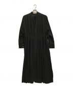 LE CIEL BLEUルシェルブルー）の古着「グラデーションプリーツオーバードレス」｜ブラック