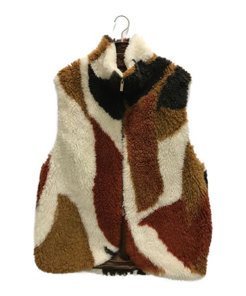 Mame Kurogouchi（マメクロゴウチ）Mame Kurogouchi (マメクロゴウチ) Sliver Knitted Fluffy Wool Vest ブラウン サイズ:2の古着・服飾アイテム