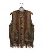 KAPITALキャピタル）の古着「Wool da Vinci Striped Gaucho Vest」｜ブラウン