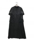 sacaiサカイ）の古着「Polka Dot Flock Print Dress」｜ブラック