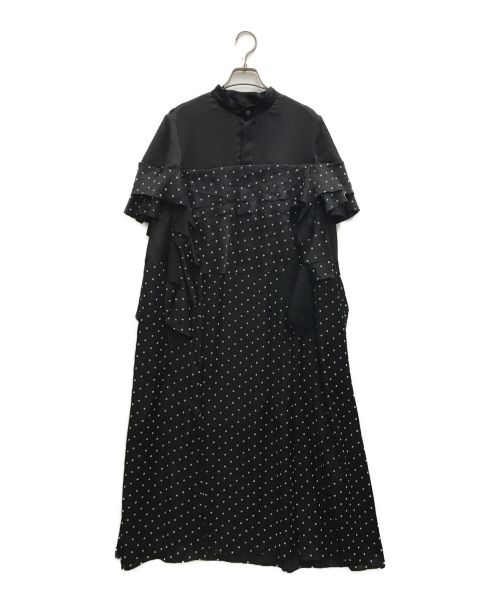 sacai（サカイ）sacai (サカイ) Polka Dot Flock Print Dress ブラック サイズ:2の古着・服飾アイテム