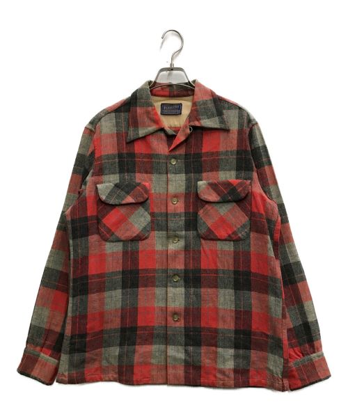 PENDLETON（ペンドルトン）PENDLETON (ペンドルトン) ウールオープンカラーシャツ レッド サイズ:Ⅿの古着・服飾アイテム