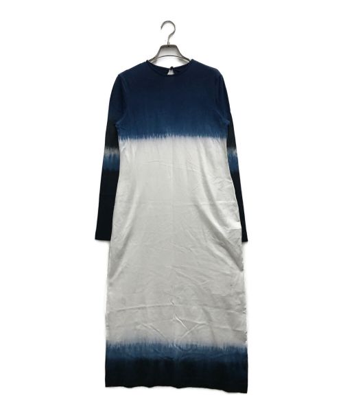 Mame Kurogouchi（マメクロゴウチ）Mame Kurogouchi (マメクロゴウチ) Shibori Tie-Dyed Cotton Jersey Dress ネイビー サイズ:1の古着・服飾アイテム
