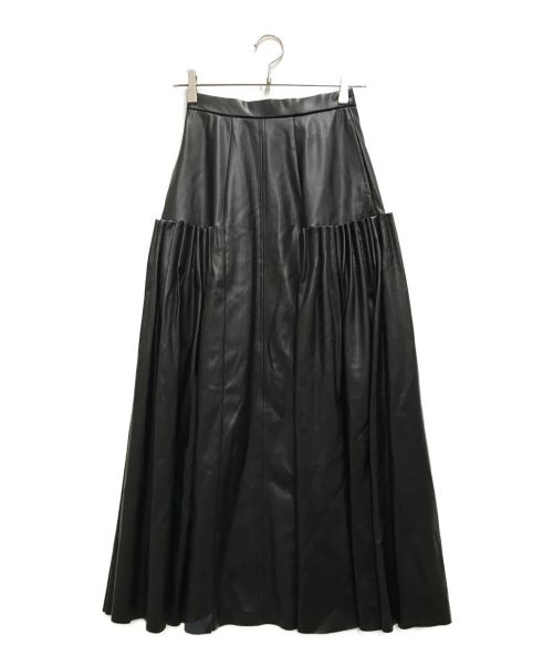 UN3D.（アンスリード）UN3D. (アンスリード) TUCK GATHER FLARE SK ブラック サイズ:36の古着・服飾アイテム