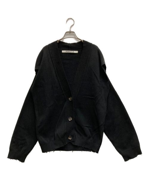 PERVERZE（パーバーズ）PERVERZE (パーバーズ) Crash Wide Knit Cardigan ブラック サイズ:FREEの古着・服飾アイテム