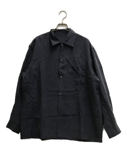 URU（ウル）URU (ウル) SILK OPEN COLLAR SHIRTS ネイビー サイズ:1の古着・服飾アイテム