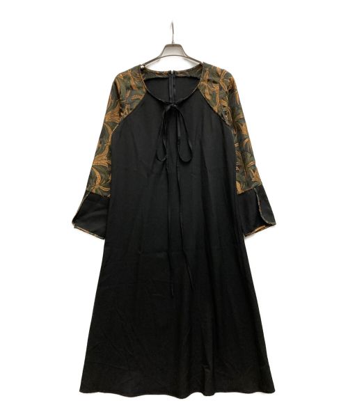 sahara（サハラ）sahara (サハラ) Cross Neck Flower Jacquard Dress ブラック サイズ:FREEの古着・服飾アイテム