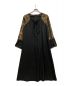 sahara（サハラ）の古着「Cross Neck Flower Jacquard Dress」｜ブラック