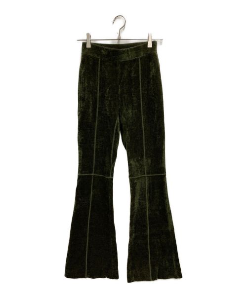 Mame Kurogouchi（マメクロゴウチ）Mame Kurogouchi (マメクロゴウチ) Velour Knit Flared Trousers グリーン サイズ:1の古着・服飾アイテム