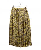KEITA MARUYAMAケイタマルヤマ）の古着「Flower Stripe Print スカート」｜イエロー×ブラウン