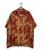 NIPOALOHA二ポアロハ）の古着「総柄開襟半袖シャツ」｜レッド×ブラウン