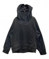 HAMCUS PRMTVSM (ハムカスプリティズム) ナイロン切替ハーフジップパーカー ブラック サイズ:3