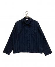 GADID ANONIEM (ガディッド アノニム) メッセージプリントストライプシャツ ネイビー サイズ:FREE