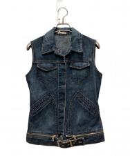 JPG JEANS (ジェーピージージーンズ) ベルテッドデニムベスト インディゴ サイズ:40
