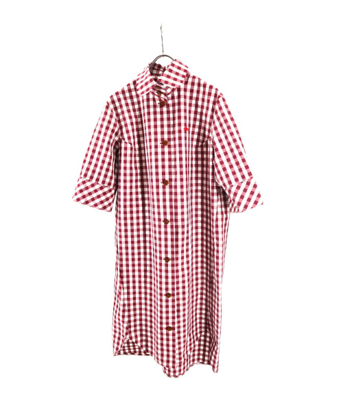 中古 古着通販 V W Red Label ヴィヴィアンウエストウッドレッドレーベル オーブ刺繍チェックワンピース パープル サイズ 02 ブランド 古着通販 トレファク公式 Trefac Fashion