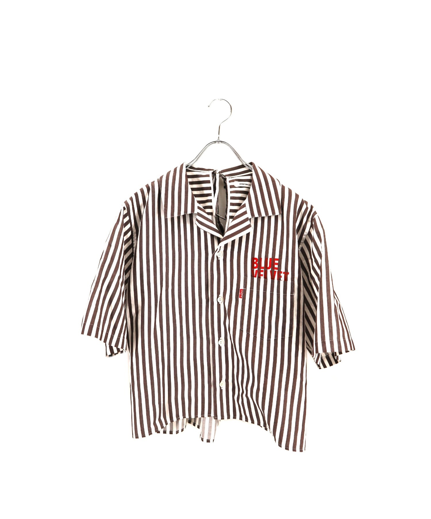 中古 古着通販 Christian Dada クリスチャンダダ バックリボンローズプリントシャツ ホワイト ブラウン サイズ 38 ブランド 古着 通販 トレファク公式 Trefac Fashion