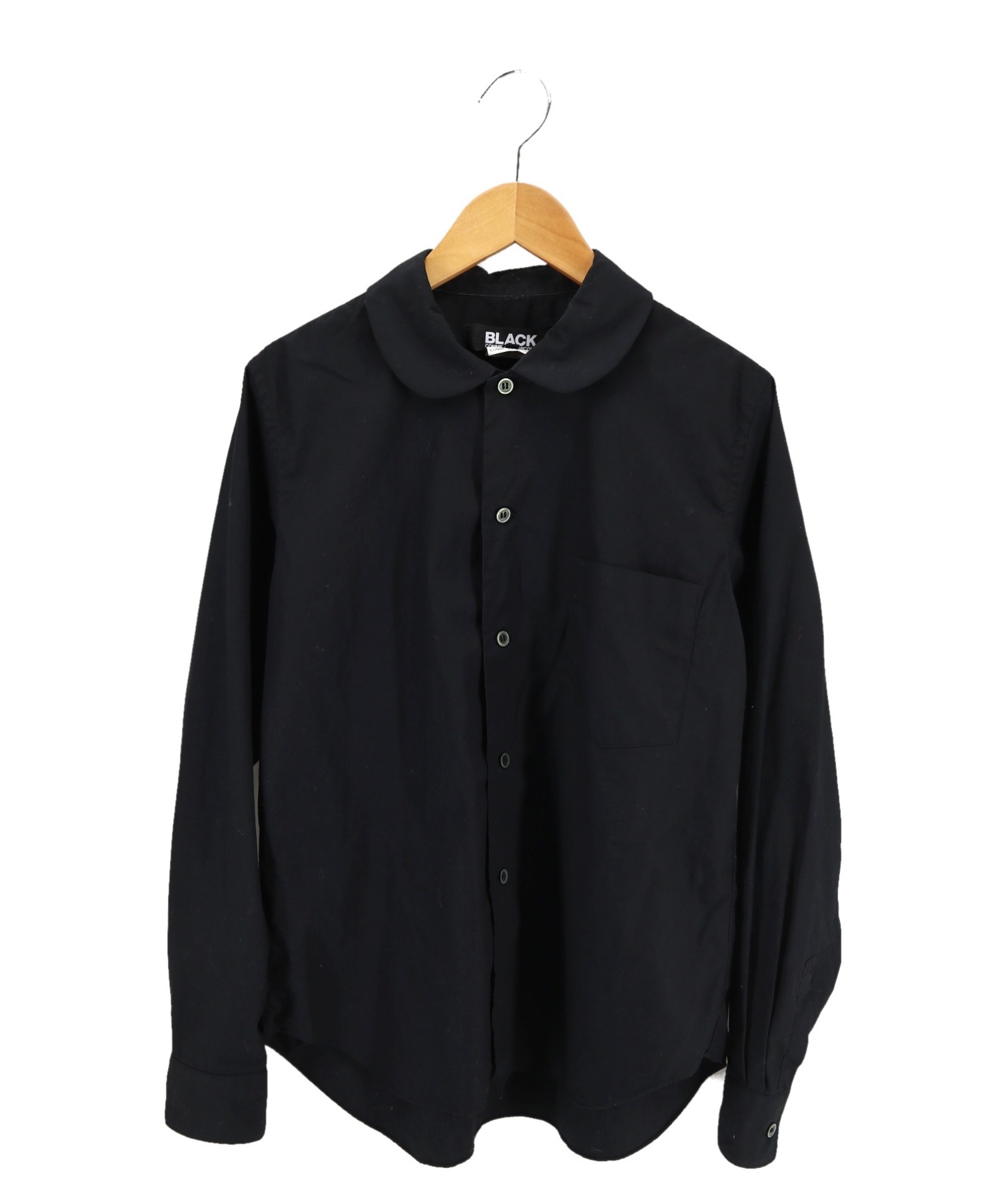 BLACK COMME des GARCONS (ブラックコムデギャルソン) 丸襟シャツ　AD2019 ブラック サイズ:S