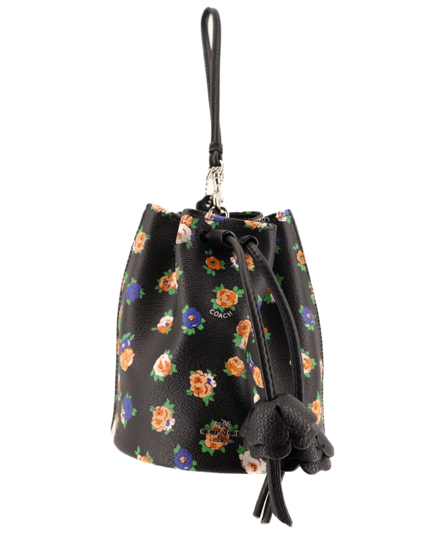中古 古着通販 Coach コーチ 巾着ポーチ バッグ ブラック サイズ 花柄 フラワー ブランド 古着通販 トレファク公式 Trefac Fashion