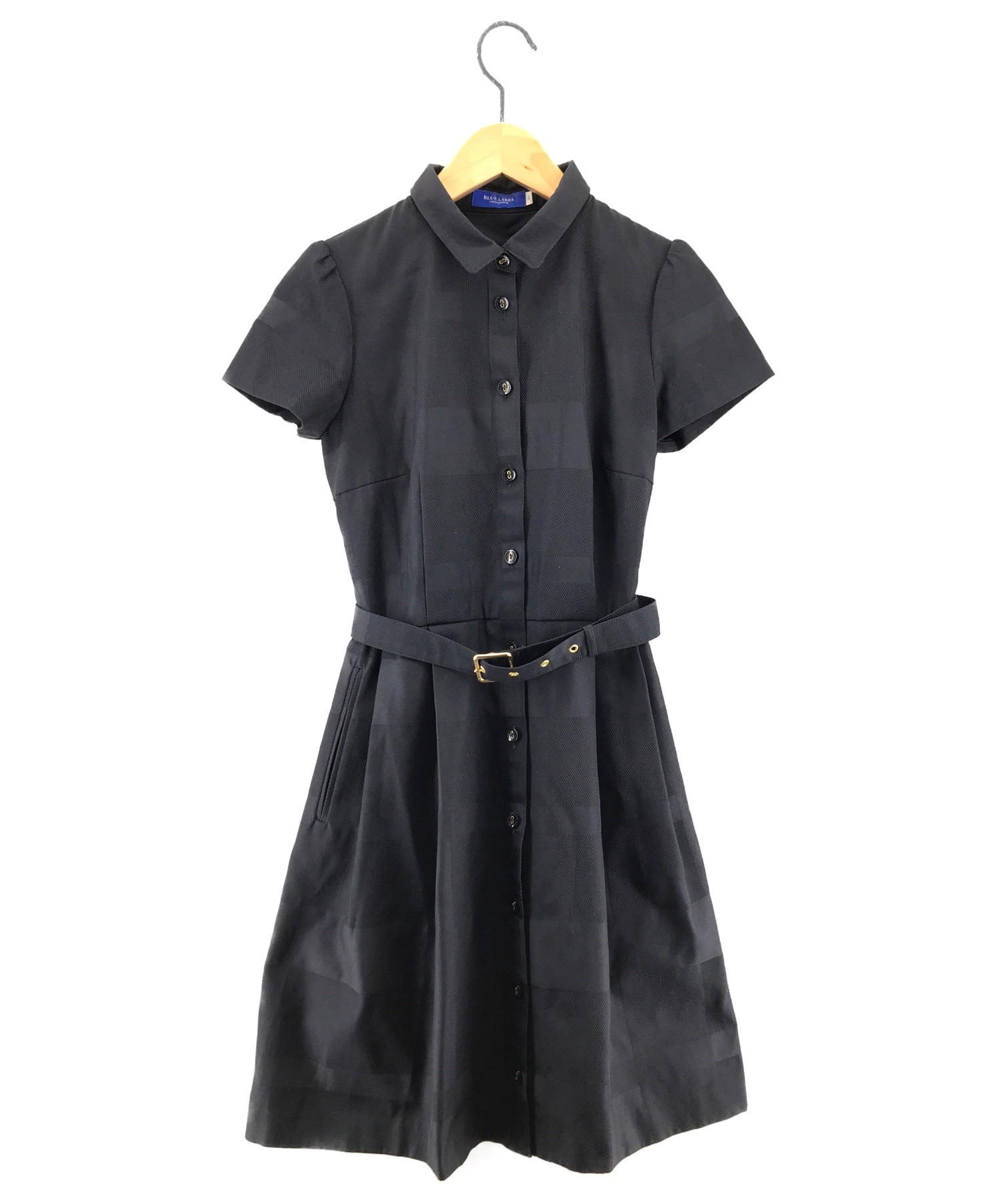中古 古着通販 Blue Label Crestbridge ブルーレーベルクレストブリッジ シャツワンピース ネイビー サイズ 36 ブランド 古着通販 トレファク公式 Trefac Fashion