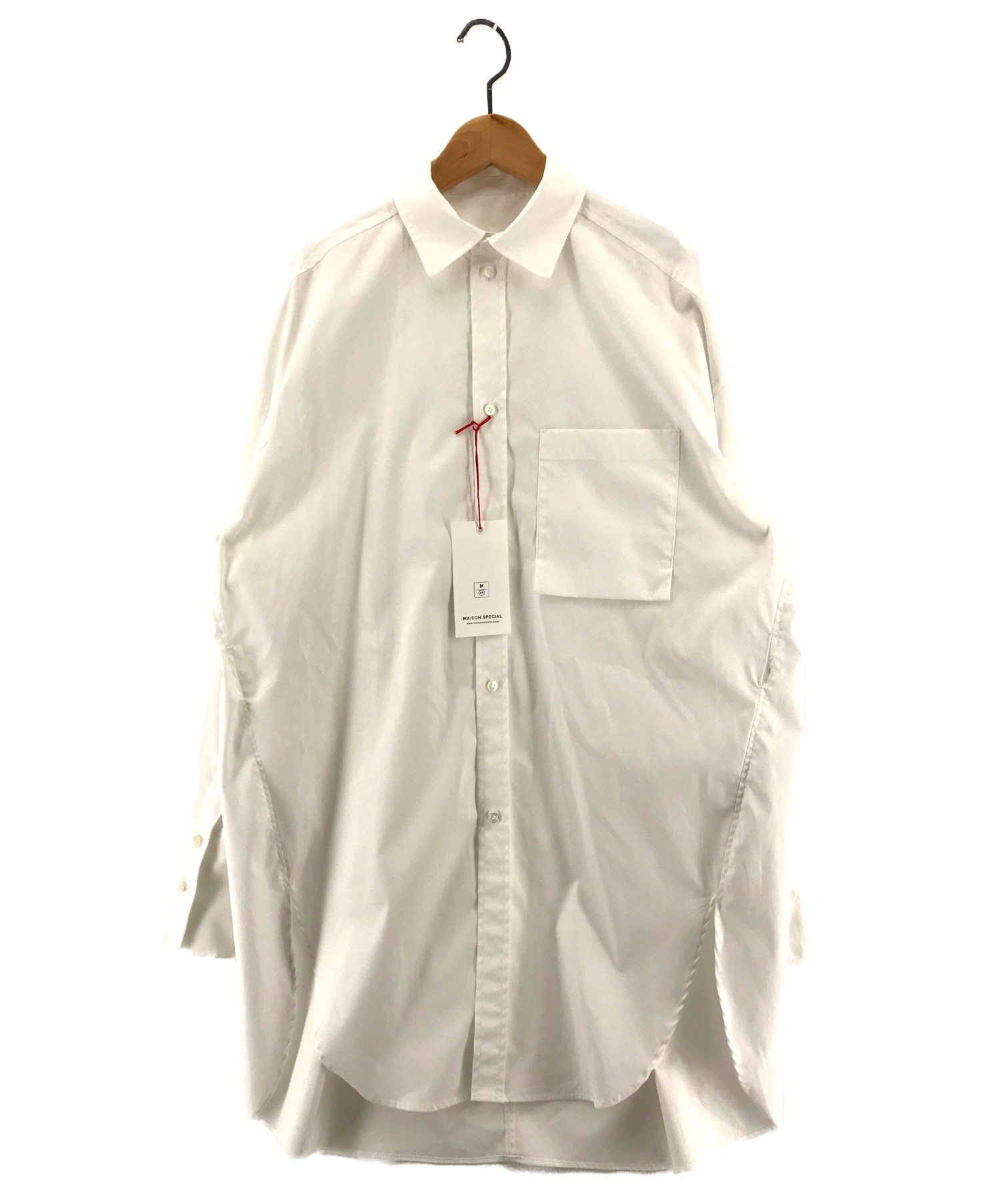 MAISON SPECIAL (メゾンスペシャル) オーバーチュニックシャツ　ロングシャツ ホワイト サイズ:FREE 21211315115