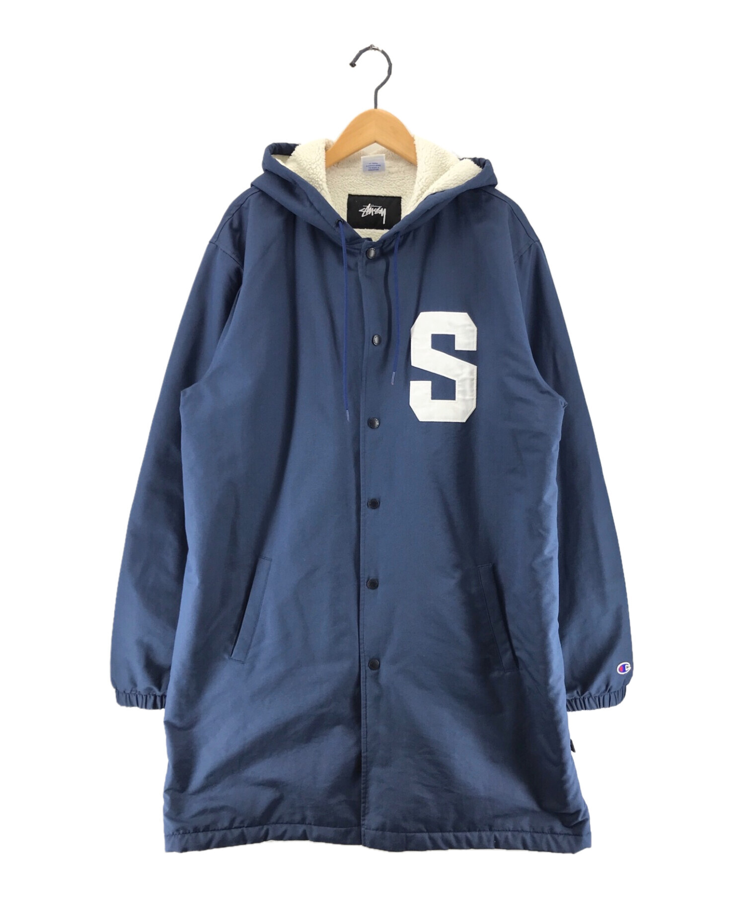 STUSSY×Champion 限定 コラボ フード付/裏ボア/コーチ/ベンチ