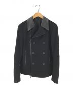 ck Calvin Klein（シーケーカルバンクライン）の古着「レザー切替ジップコート」｜ブラック