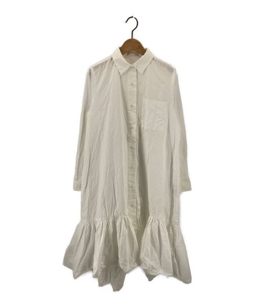 CIROI（シロイ）CIROI (シロイ) ラッフルロングシャツワンピース ホワイト サイズ:1の古着・服飾アイテム