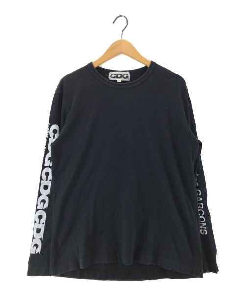 CDG（シーディージー）CDG (シーディージー) ロゴスリーブカットソー ブラック サイズ:Lの古着・服飾アイテム