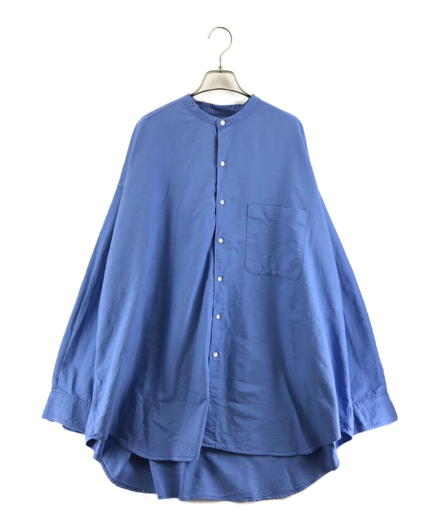 【中古・古着通販】Graphpaper (グラフペーパー) オックスフォードオーバーサイズバンドカラーシャツ ブルー サイズ:FREE