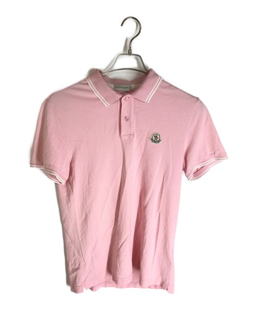 MONCLER（モンクレール）MONCLER (モンクレール) ワンポイントポロシャツ ピンク×ホワイト サイズ:Sの古着・服飾アイテム