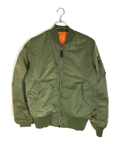 ALPHA（アルファ）ALPHA (アルファ) リバーシブルMA-1ジャケット グリーン×オレンジ サイズ:Mの古着・服飾アイテム