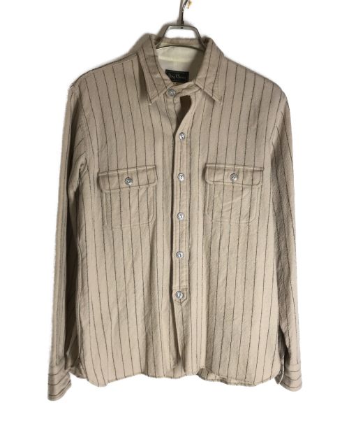 Dry Bones（ドライボーンズ）Dry Bones (ドライボーンズ) ウールストライプシャツ グレー サイズ:40の古着・服飾アイテム