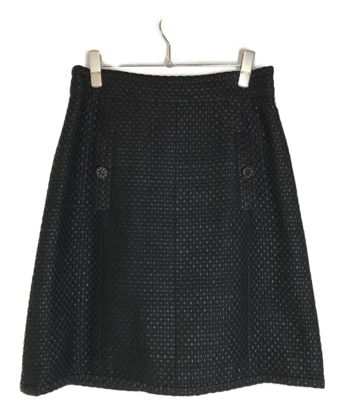 CHANEL（シャネル）CHANEL (シャネル) オールドツイードスカート ブラック サイズ:42の古着・服飾アイテム