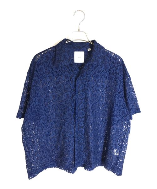 Lui's（ルイス）Lui's (ルイス) フラワーレースシャツ ブルー サイズ:Mの古着・服飾アイテム