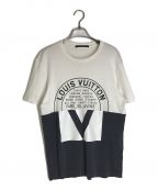 LOUIS VUITTONルイ ヴィトン）の古着「サークルロゴTシャツ」｜ホワイト×ネイビー