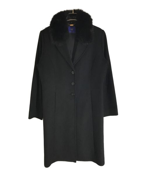 SR（シアー）SR (シアー) ブルーフォックスファーカシミヤコート ブラック サイズ:13の古着・服飾アイテム