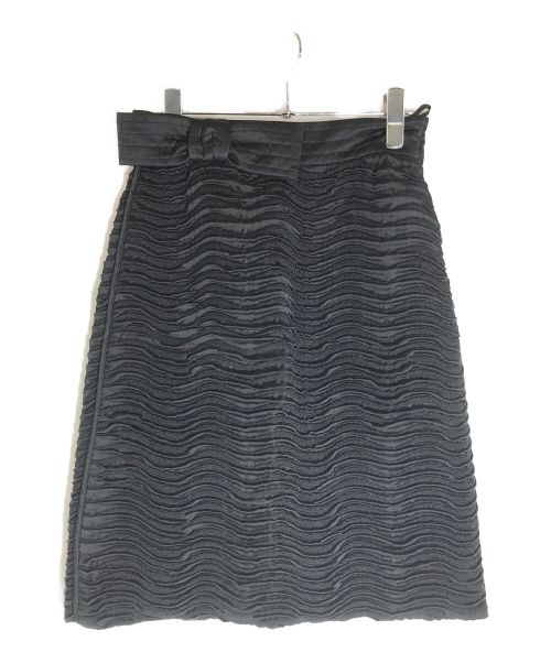 PRADA（プラダ）PRADA (プラダ) オールドシルク混プリーツスカート ブラック サイズ:38の古着・服飾アイテム