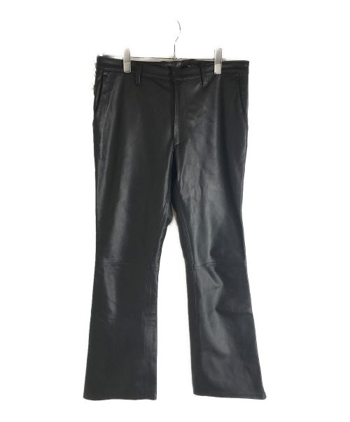 TACASI（タキャシ）TACASI (タキャシ) ラムレザースリットフレアパンツ ブラック サイズ:48の古着・服飾アイテム