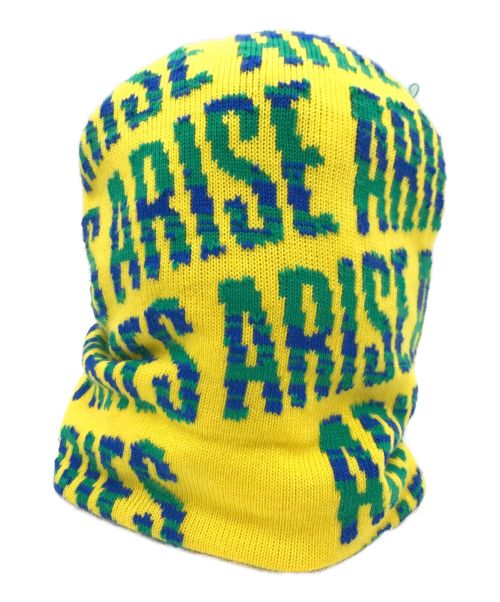ARIES（アリーズ）ARIES (アリーズ) ロゴジャガードニット帽 イエローの古着・服飾アイテム
