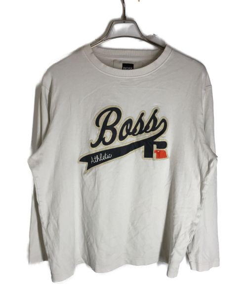 BOSS（ボス）BOSS (ボス) RUSSELL ATHLETIC (ラッセルアスレチック) コラボ長袖Tシャツ ホワイト サイズ:XLの古着・服飾アイテム