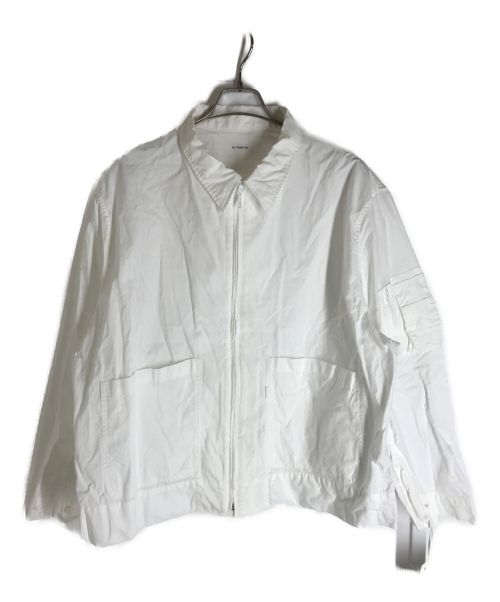 S H（エスエイチ）S H (エスエイチ) ジップアップシャツブルゾン ホワイト サイズ:Lの古着・服飾アイテム