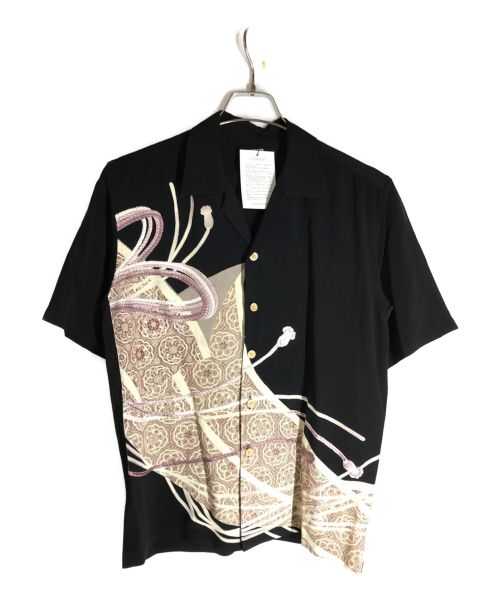 samurai aloha（サムライアロハ）samurai aloha (サムライアロハ) シルク刺繍デザインシャツ ブラック サイズ:Sの古着・服飾アイテム