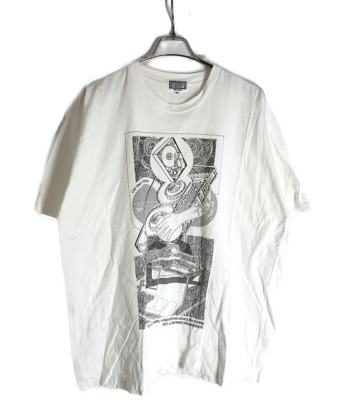 C.E（シーイー キャブエンプト）C.E (シーイー) ビッグプリントTシャツ ホワイト×ブラック サイズ:XLの古着・服飾アイテム